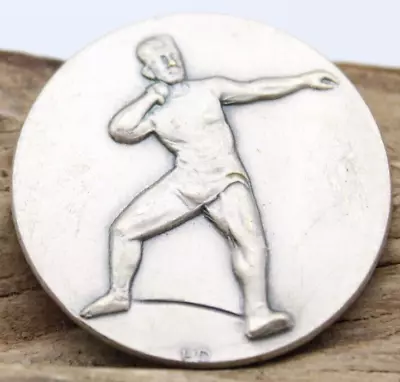 VINTAGE SWISS H.D. MEN'S SHOT PUT SILVER MEDAL 30mm (M27) • $19.95