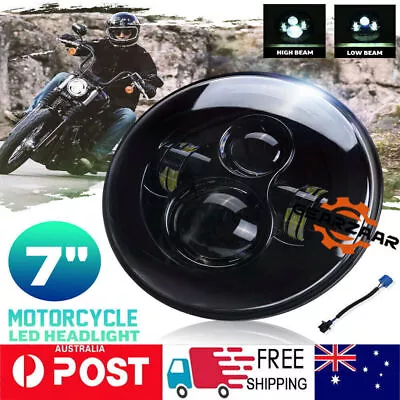 NEW DOT 7  Inch LED Projector Motorcycle Headlight Round For Harley Davidson AUS • $27.94