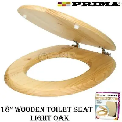 18  MDF Wooden Heavy Duty Universal Bathroom WC Toilet Seat Easy Fit W/ Fittings • £15.99