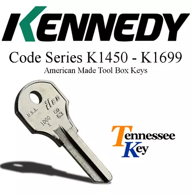 Kennedy Tool Box Key / Select Your Keys Code  / Key Code Series K1450-K1699 • $5.99