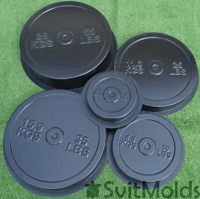 PLATES BARBELL DISCS 5 Pcs Molds CONCRETE WEIGHT DISCS OLYMPIC LIFTING • $75.90