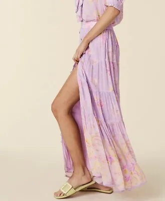 $170 • Buy ✨ SPELL ~ Lei Lei Maxi Skirt Lavender Floral (size M)