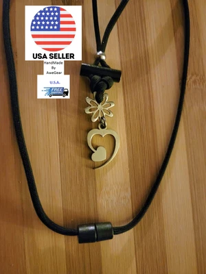 $10.99 • Buy Fire Starter Survival Necklace Flint Steel Kit Flower Heart Striker Bushcraft