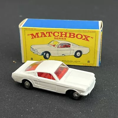 VTG Matchbox Lesney #8 White Ford Mustang Die Cast Car MINT RARE • $440.92