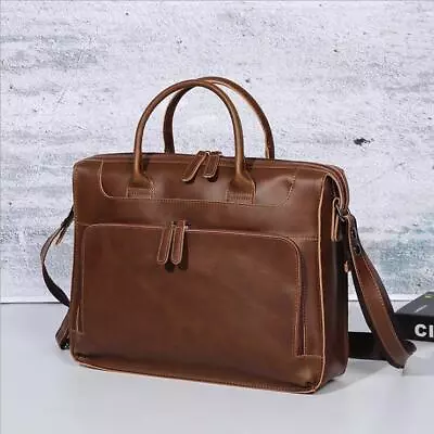 New Faux Leather Business Bag Men's PU Handbag Briefcase Shoudler Bag Purse Gift • $37.04