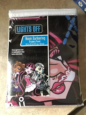 Mattel Monster High Room Darkening Curtains 42  X 63  Lot Of 2 Panels New • $44.66