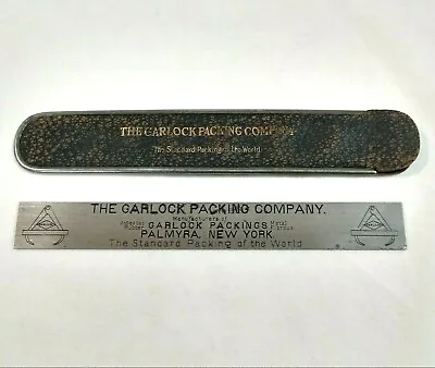 Vintage 6 Inch Steel Ruler Garlock Packing Company Palmyra NY In Leather Sleeve • $28.57