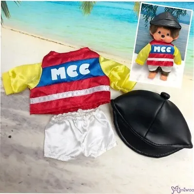 XA82 Monchhichi S Size Fashion Outfit Horse Racing Jockey Suit Red Black Helmet • $15.95