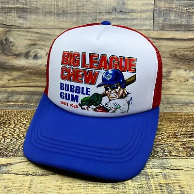 Big League Chew Mens Trucker Hat Blue Snapback Vintage Baseball Bubble Gum Logo • $19.99