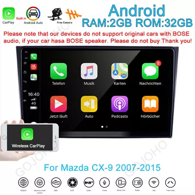 For Mazda CX-9 2007-2015 Android 12 Car Stereo Radio Carplay GPS Navi +Camera • $119.99