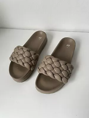 H&M Slides Beige Size 3-3.5UK 36 EU • £0.99