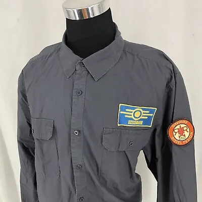 Fall Out Button Up Vault Tech Shirt With Patch  Size 2XL XXL • $30.12