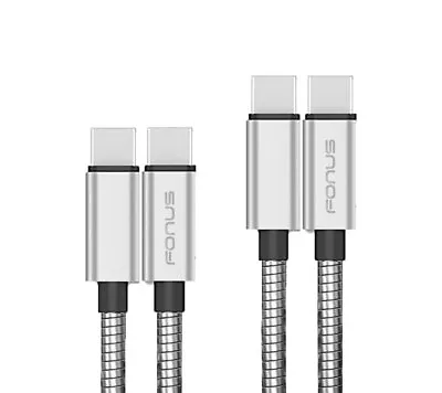 3FT AND 6FT LONG METAL PD USB-C CABLES FAST CHARGE TYPE-C TO TYPE-C For PHONES • $20.88