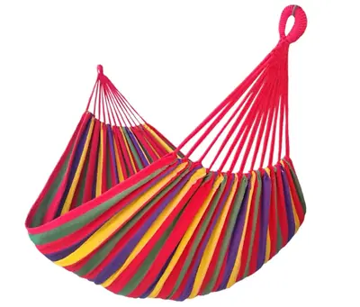 Rainbow  Brazilian Hammock 2 Person Extra Large 220x160cm Total Length 330cm • $17.99