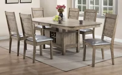 7 Piece Expandable Dining Room Set In Rustic Oak In Jersey City NJ • $1499