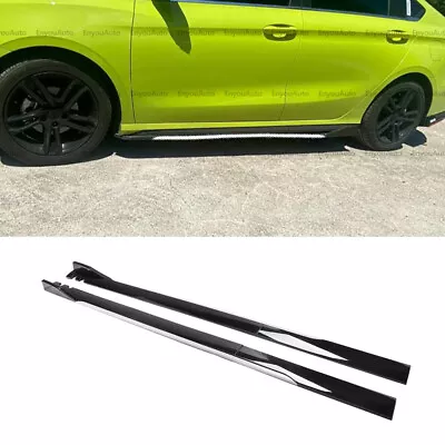 For Mitsubishi LANCER 86  Side Skirt Extension Rocker Panel Splitter Black White • $69.35