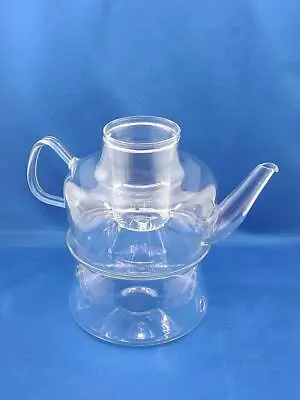 Vtg Jenaer Glas Borosilicate Glass Teapot + Infuser & Warmer Stand No Lid READ • $44.99