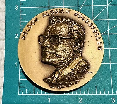 Large Nelson Rockefeller Vice President Inaugural Medal 1974 Bronze • £16.08