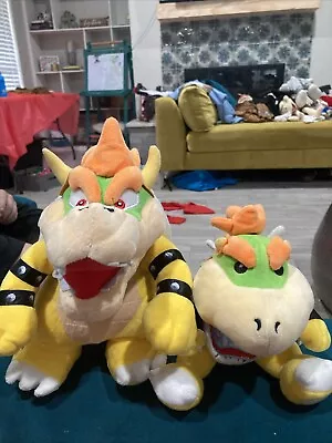 Super Mario Brothers Bowser Yellow Plush+Bowser JR • $25