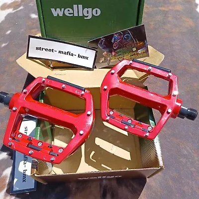 WELGO DX BMX Bike PEDALS RED 9/16  FIT SE GT HARO REDLINE DK FBM OLD SCHOOL NEW • $34.99