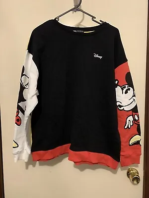 ZARA Disney Womens Size Large Mickey & Minnie Mouse Sweater Jumper Multicoloured • $15.62