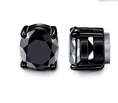 Classic Magnetic Magnet Diamond Style Crystal Stud Earrings • $4.34