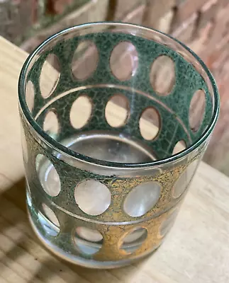 Mid Century Modern Culver Crackled Gold Plated Cocktail Glass • $9.99