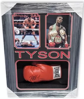 Mike Tyson Hand Signed Autograph Boxing Glove Black Ink Framed Shadowbox Holo • $599.99