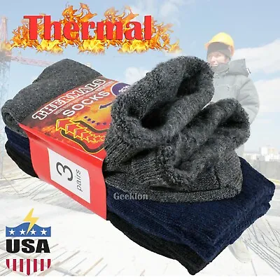 Lot 3-12 Mens Winter Thermal Heated Super Warm Heavy Duty Boots Work Socks 9-13 • $8.99