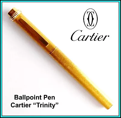 Les MUST De CARTIER “Vendome Trinity” Ballpoint Pen Gold Plated - Ready To Use • $219