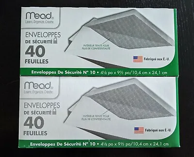 2-PK MEAD SECURITY BUSINESS LEGAL ENVELOPES #10 4-1/8 X 9-1/2 In SAME-DAY SHIP • $8.90