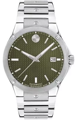 New Movado SE Green Dial Automatic Stainless Steel Bracelet Mens Watch 0607645 • $1595