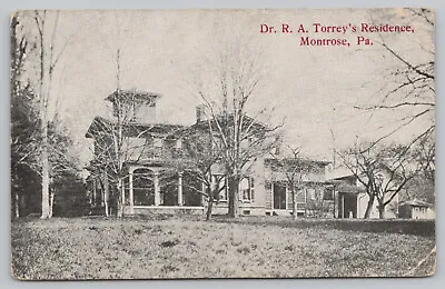 Montrose Pa Pennsylvania - Residence Of Dr. R.A. Torrey - Postcard  - C1908 • $7.95