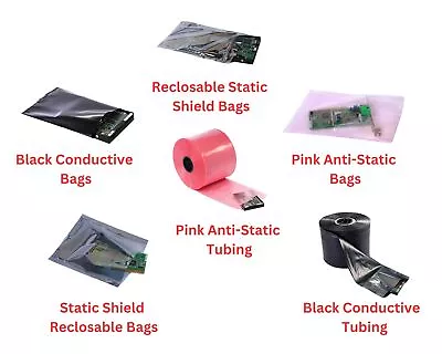 Static Control Flat Poly Bags Anti-Static Shield Reclosable Bag - SIZE MIL QTY • $27.85