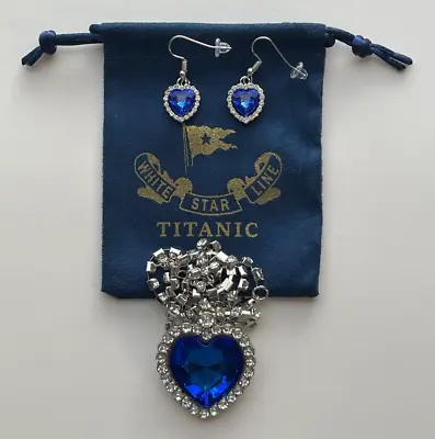 Titanic Earrings And Titanic Necklace Heart Of The Ocean Jewelry Set • $19.99
