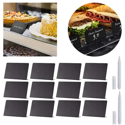 12 Pcs Mini Chalkboard Signs Small Black Chalk Board Menu Blackboard Display • £8.19