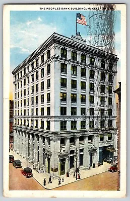 McKeesport Pennsylvania - View People's Bank Building - Vintage Postcard • $5.04