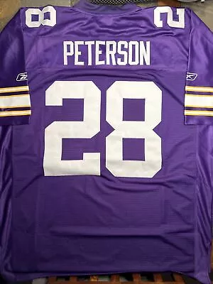 Adrian Peterson Jersey XL Purple Minn Vikings Reebok Authentic On Field NFL • $65