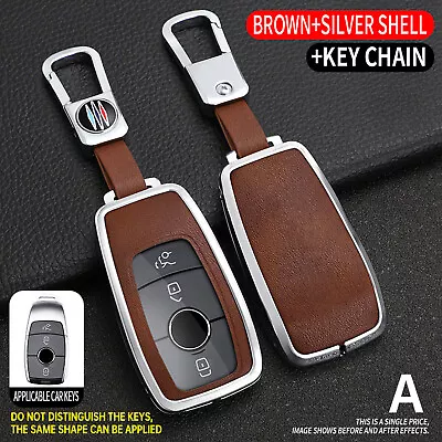 Zinc Alloy Leather Remote Key Fob Case Cover Shell Protector For Mercedes-Benz • $17.89