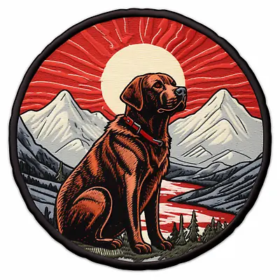 Chocolate Lab Patch Iron-on Applique Canine K9 Mountain Nature Animal Badge • $4.87