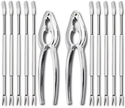 $12.02 • Buy 12 Pieces Seafood Tools Set Including 2 Lobster Crab Crackers 10 Forks Durable