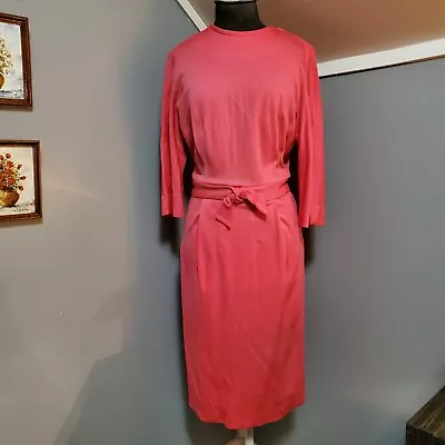 Vintage 50s 60s Barbie Pink Pinup Pencil Wiggle Dress Mad Men  • $22