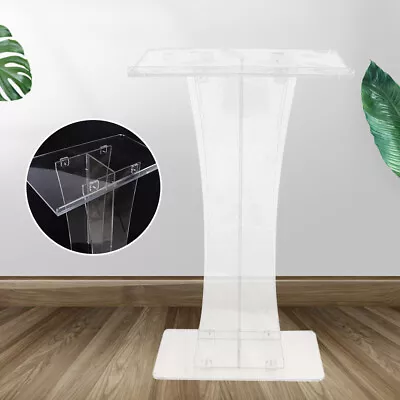 $260.01 • Buy Professional Portable Presentation Podium Lectern Clear Podium Stand Acrylic
