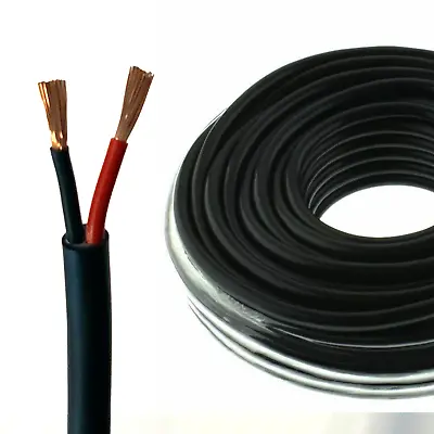 2 Core Round Twin 12v Flex Red Black Electrical Auto Car Automotive Cable Wire • £149.97