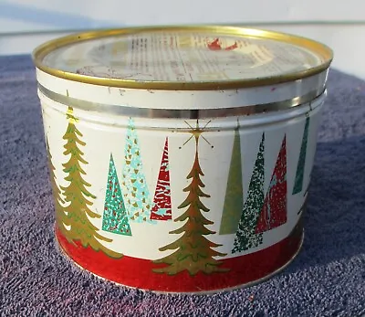 $19.99 • Buy Vintage Mrs Leland Key Wind Candy Can Tin Atomic Christmas Tree Theme Decorated