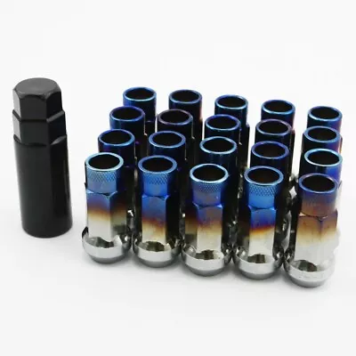 20 Muteki SR48 Super Tuner Lug Nuts With Key CHROME Baking Blue 12x1.5 Extended • $51